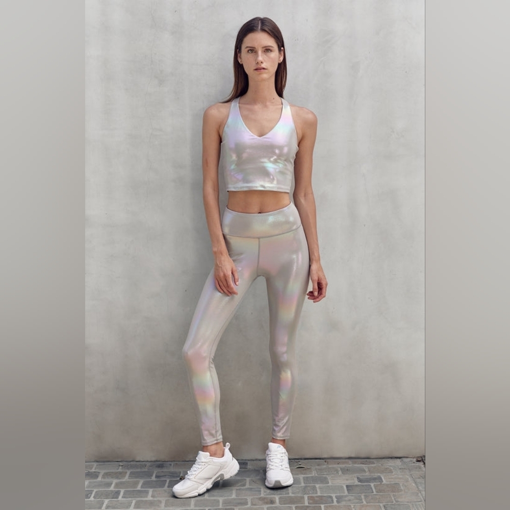 Kristen Cropped Tank And Camila Leggings Moonstone In Limestone NWT Medium